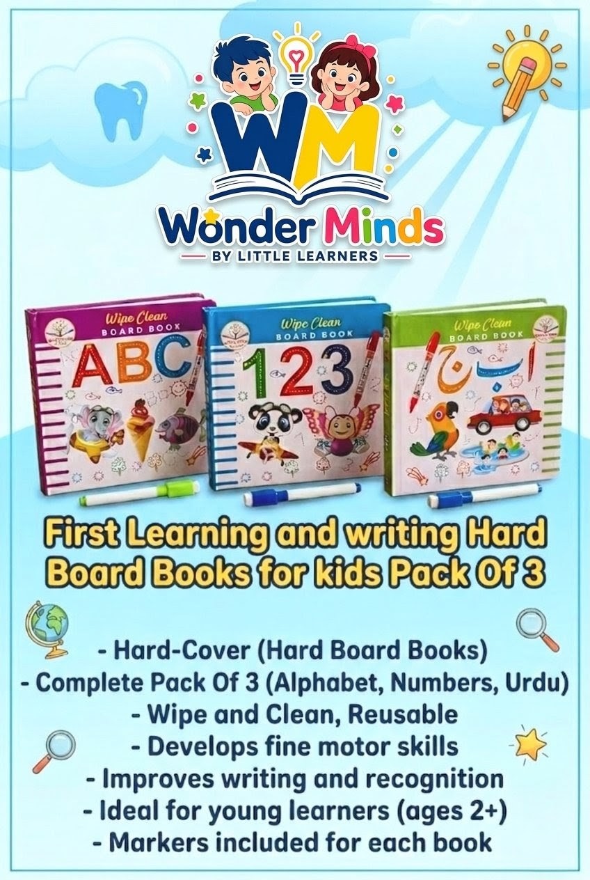 ABC, 123 & Urdu Alphabets (Pack of 3)– My First Book for Kids  | Early Learning Educational Books