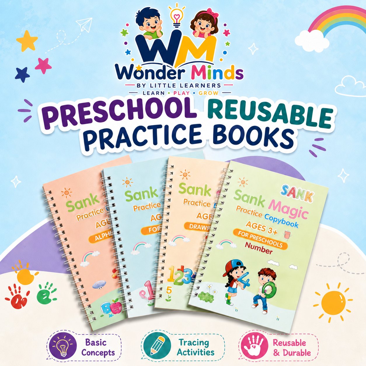 Sank Magic Practice Book for Kids (Set of 4 Books)