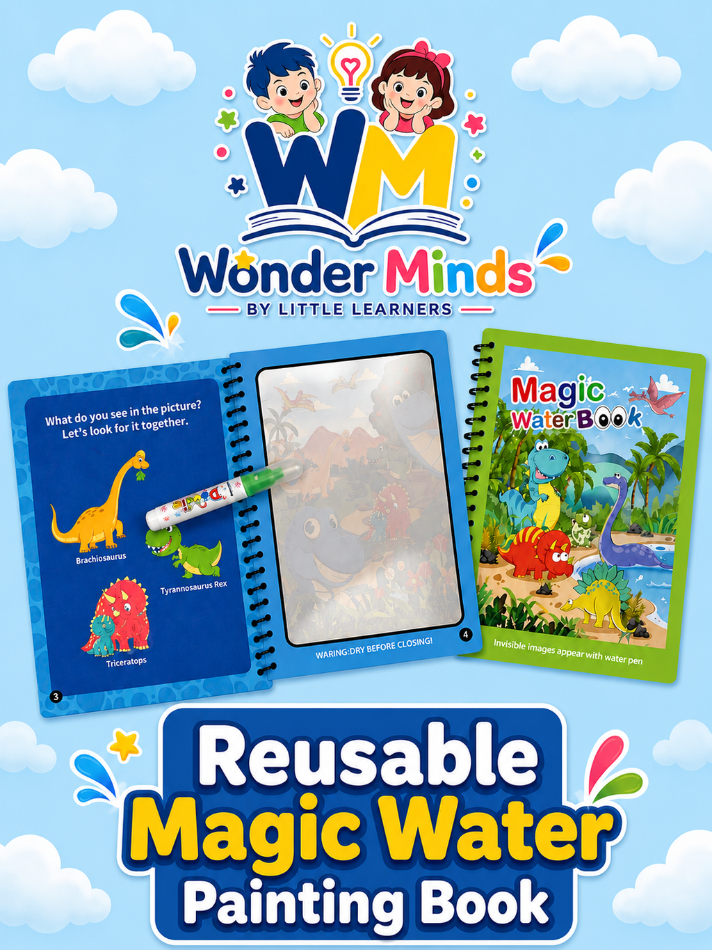 Magic Water Drawing & Painting Coloring Book